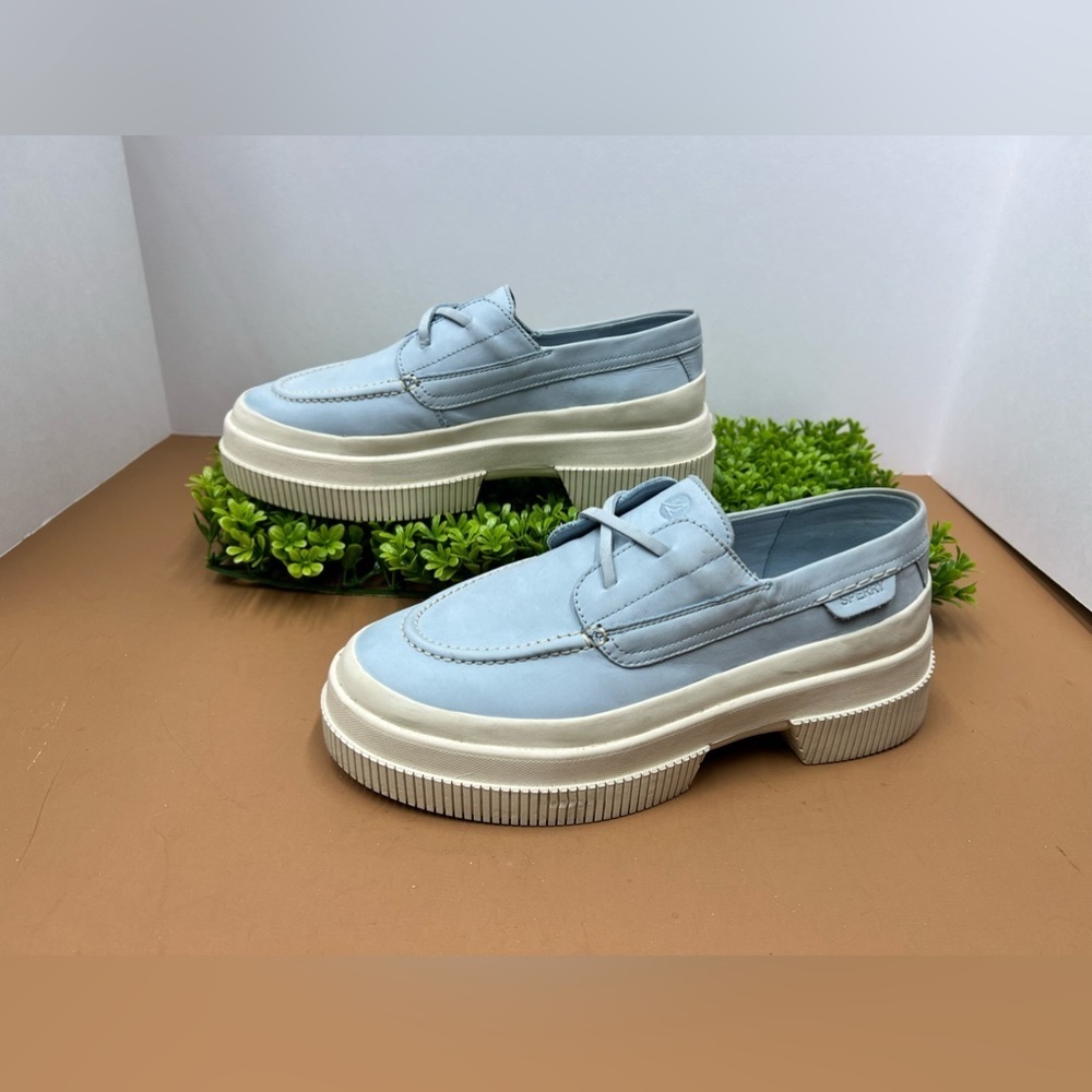 New Sperry, platform woman’s, Highland boat shoe baby blue - Picture 4 of 11